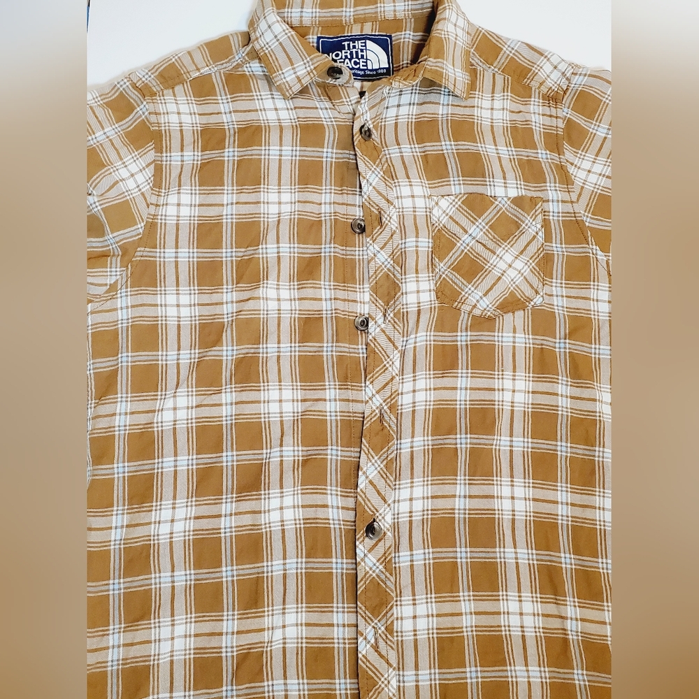 The North Face Button Down Short Sleeve Flannel Shirt Size Small